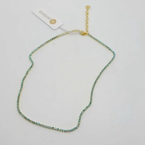 Gorjana Neckace 18k Gold Plated Lexi Aqua Blue Crystal - Picture 4 of 5